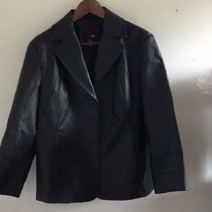 Petite XL leather coat
